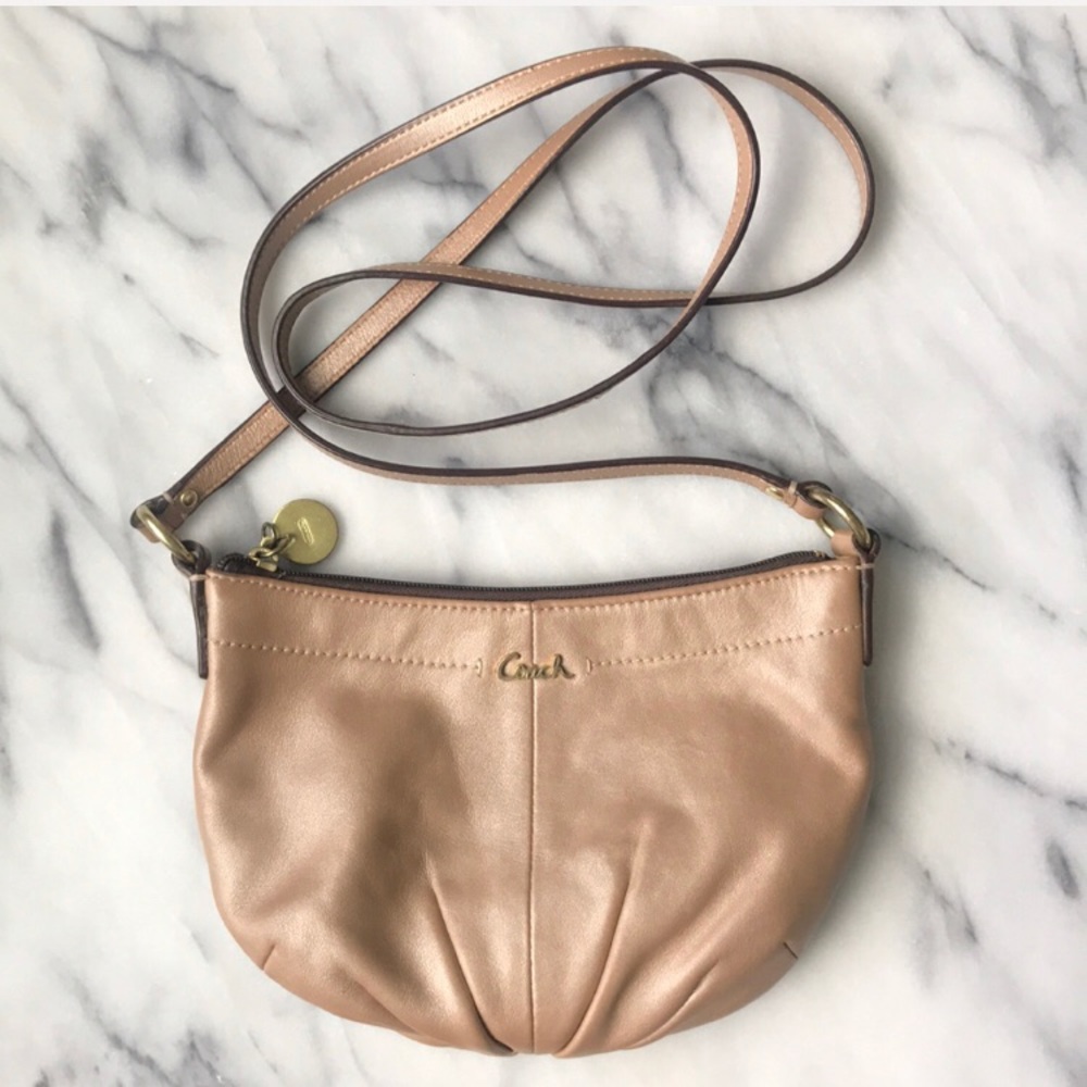 Metallic Coach crossbody bag